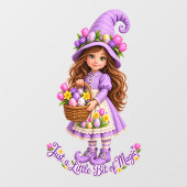 Just A Little Bit Of Magic Cute Whimsical Witch Gi Fensteraufkleber (Blatt)