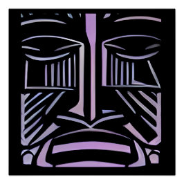 Just a Little Black and Purple Tiki Poster