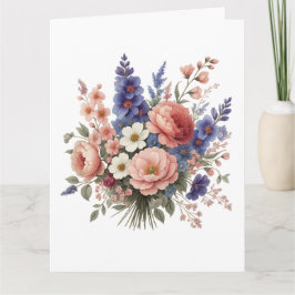 Just a Little Note Elegant Floral Greeting Card Dankeskarte