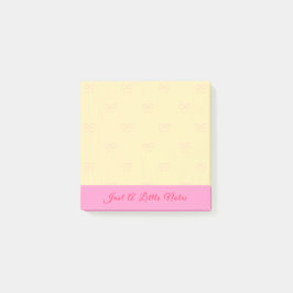 Just A Little Note Pink Bow Watermark On Yellow Post-it Klebezettel