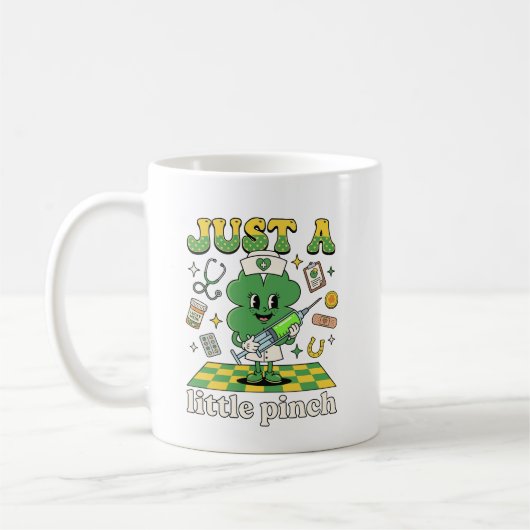Just A Little Pinch Shamrock Nurse St Patricks Day Kaffeetasse (Links)