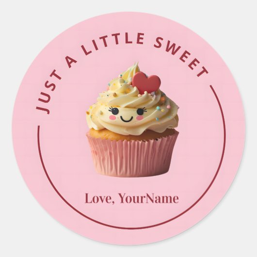 Just a Little Sweet Cupcake Valentine Sticker (Vorderseite)