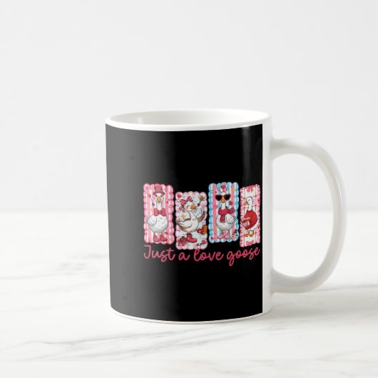 Just A Love Goose Cute Valentine Geese Coquette Wo Kaffeetasse (Rechts)