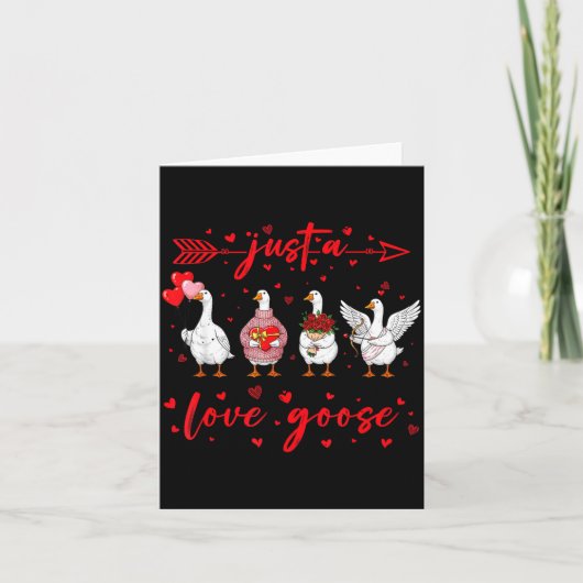 Just A Love Goose Funny Valentine Cute Goose For W Karte (Vorderseite)