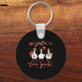 Just A Love Goose Funny Valentine Cute Goose For W Schlüsselanhänger (Vorderseite)