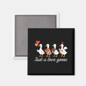 Just A Love Goose Valentine Duck Silly Goose Valen Magnet (Vorderseite/Rückseite)