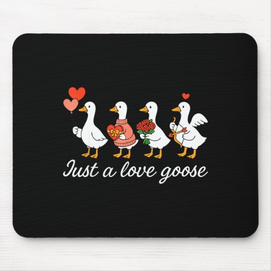 Just A Love Goose Valentine Duck Silly Goose Valen Mousepad (Vorne)
