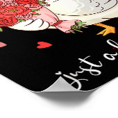 Just A Lovely Goose Bouquet Roses Floral Valentine Poster (Ecke)