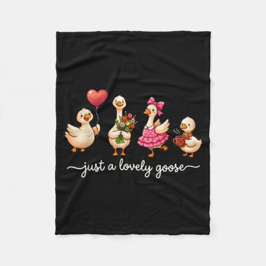 Just A Lovely Goose Cute Silly Goose Valentine's D Fleecedecke (Vorderseite)