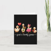Just A Lovely Goose Cute Silly Goose Valentine's D Karte (Vorderseite)