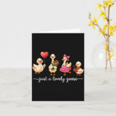Just A Lovely Goose Cute Silly Goose Valentine's D Karte (Gelbe Blume)