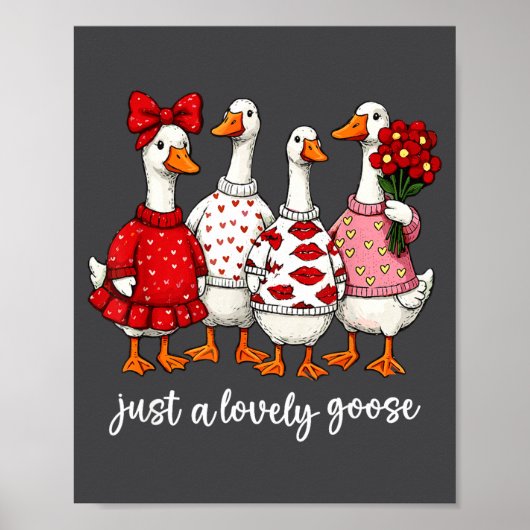Just A Lovely Goose Cute Silly Goose Valentine's D Poster (Vorne)