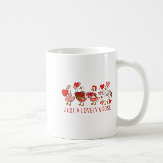 Just A Lovely Goose Valentines Day Cute Heart Goos Kaffeetasse (Rechts)