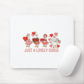 Just A Lovely Goose Valentines Day Cute Heart Goos Mousepad (Mit Mouse)