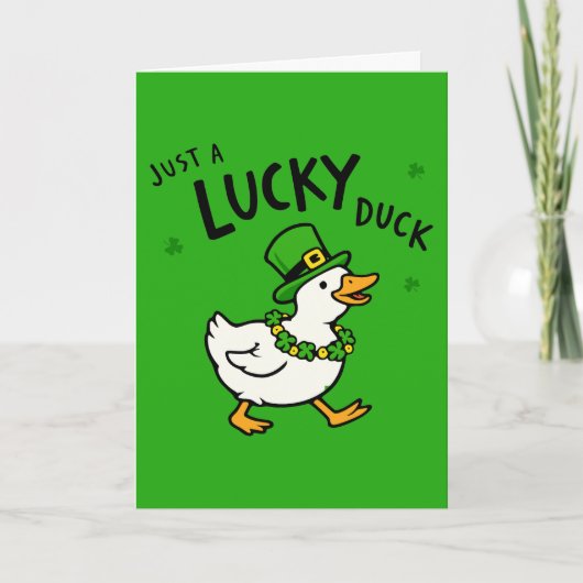 Just A Lucky Leprechaun Duck Funny St Patricks Day Karte (Vorderseite)