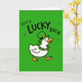 Just A Lucky Leprechaun Duck Funny St Patricks Day Karte (Gelbe Blume)