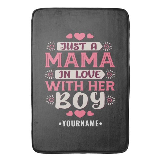 Just a Mama in Love with Her Boy Badematte (Vorderseite Vertikal)