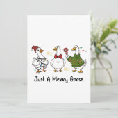 Just A Merry Goose Festive Holiday Design Einladung (Stehend Vorderseite)