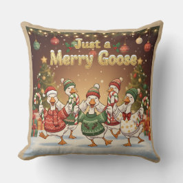 Just a Merry Goose | Funny Christmas Goose Design Kissen