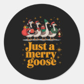 Just A Merry Goose Funny Christmas Premium Tri-ble Runder Aufkleber (Vorderseite)