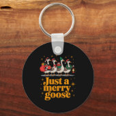 Just A Merry Goose Funny Christmas Premium Tri-ble Schlüsselanhänger (Vorderseite)