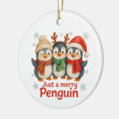 Just a Merry Penguin Christmas Card – Cute Holiday Keramik Ornament (Links)