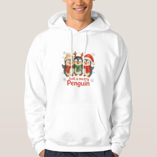 Just a Merry Penguin Christmas Hoodie (Vorderseite)