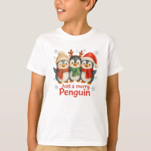 Just a Merry Penguin Kid’s Christmas Shirt