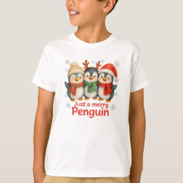 Just a Merry Penguin Kid’s Christmas Shirt