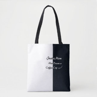 Just a Mom Coffee Dream Minimal Typography Tasche