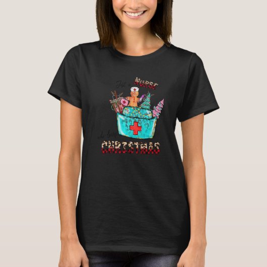 Just A Nurse Who Loves Christmas Leopard Plaid Gra T-Shirt (Vorderseite)