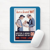 "Just a Scratch" Erste Hilfe Poster Mousepad (Mit Mouse)