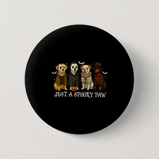 Just A Soky Paw Funny Dog Halloween Characters  Button (Vorderseite)