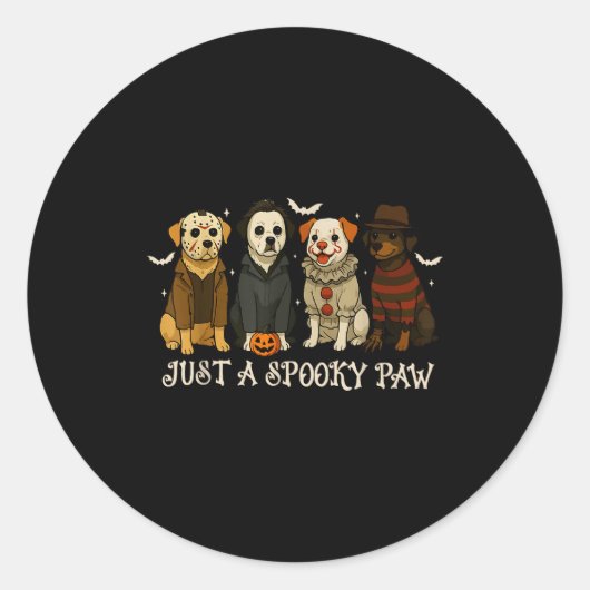 Just A Soky Paw Funny Dog Halloween Characters Runder Aufkleber (Vorderseite)