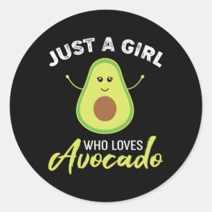Just A Who Liebe Avocado Runder Aufkleber