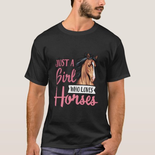 Just A Who Loves Horses Horseback Riding Lesson T-Shirt (Vorderseite)