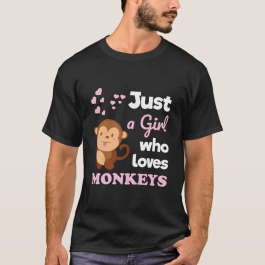 Just A Who Loves Monkeys Monkey T-Shirt (Vorderseite)