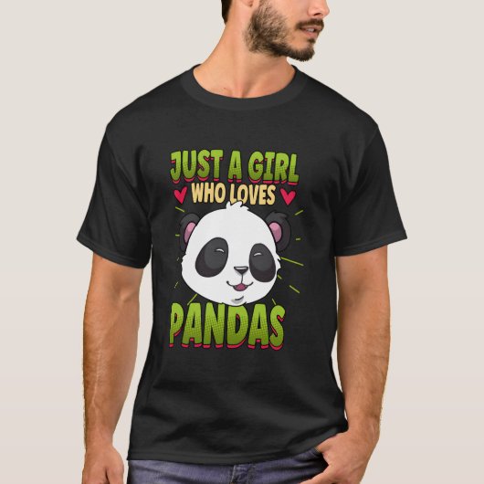 Just A Who Loves Pandas Panda T-Shirt (Vorderseite)