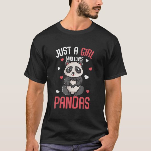 Just A Who Loves Pandas T-Shirt (Vorderseite)