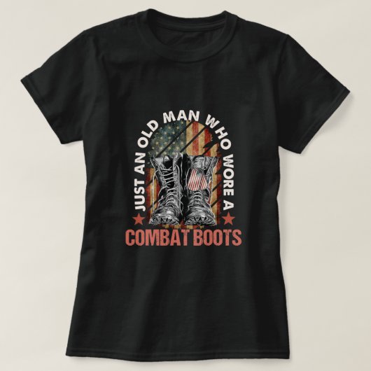 Just An Old Woman Who Wore Combat Boots T-Shirt (Design vorne)