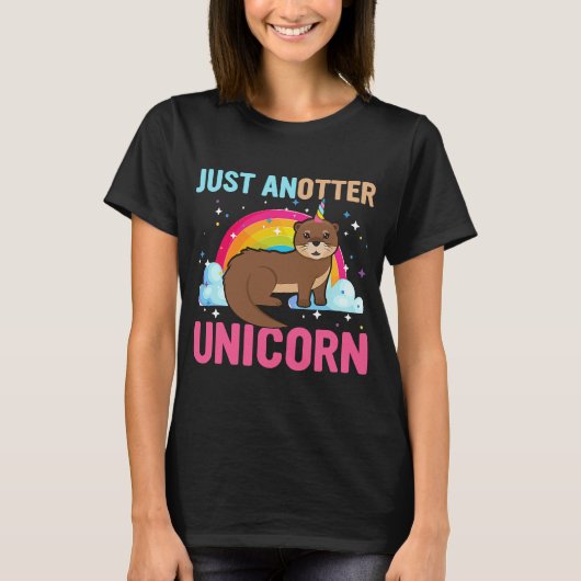 Just Anotter Unicorn Otter und Unicorn T-Shirt (Vorderseite)