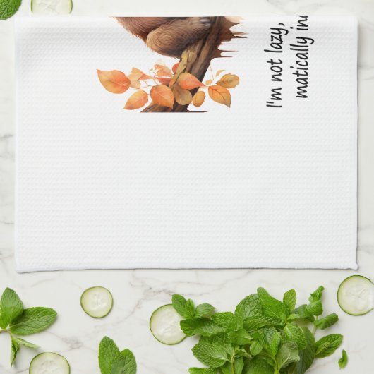 Just Autumn Matically Inclined to Sloth Geschirrtuch (Gefaltet)