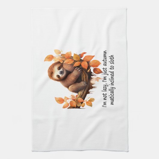 Just Autumn Matically Inclined to Sloth Geschirrtuch (Vertikal)
