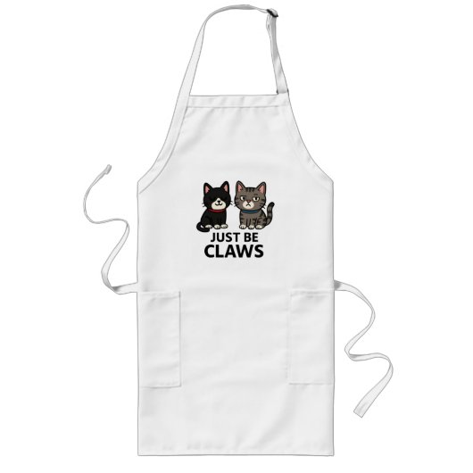 Just Be Claws Cat T-Shirt – Mittens & Socks Editio Lange Schürze (Vorne)