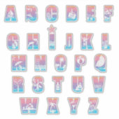 JUST BEACHY ALPHABET AUFKLEBER (Vorderseite)