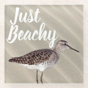 Just Beachy Coastal Sand Piper Bird Glasuntersetzer