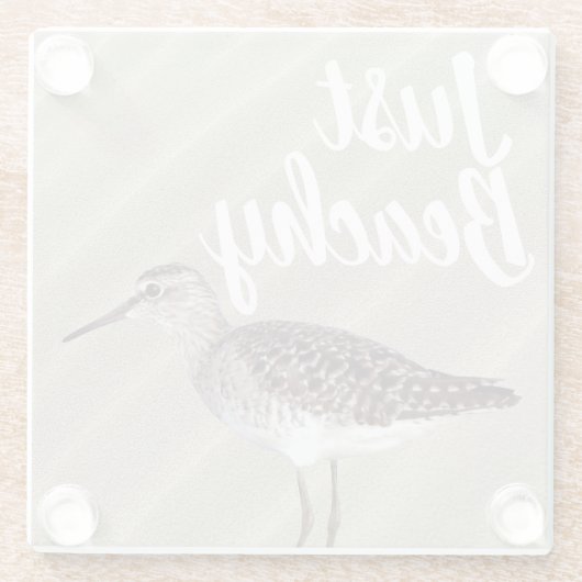 Just Beachy Coastal Sand Piper Bird Glasuntersetzer (Rückseite)