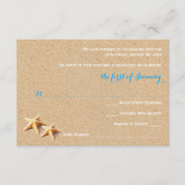 Just Beachy Wedding RSVP Template Karte
