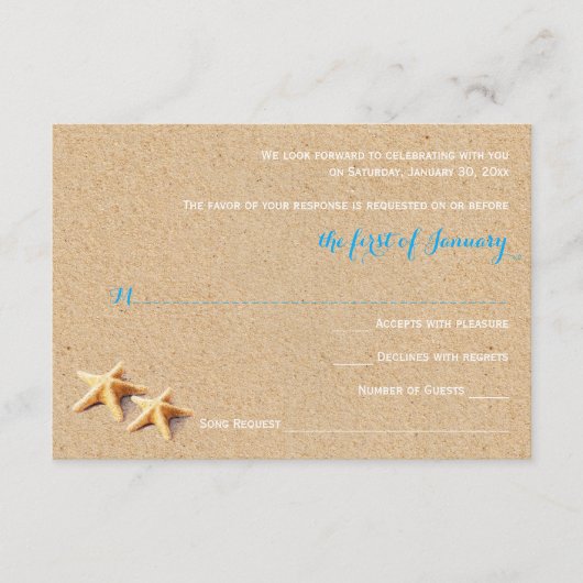 Just Beachy Wedding RSVP Template Karte (Vorderseite)