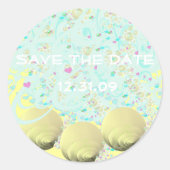 Just Beachy Wedding Runder Aufkleber (Vorderseite)